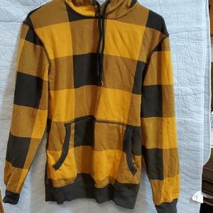 yellow black plaid hoodie